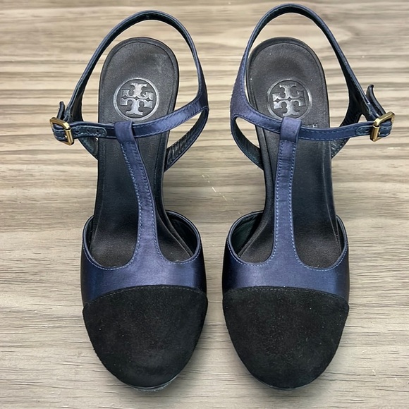 TORY BURCH ROUND TOE MANDY T-STRAP HIGH HEELS SIZE 7 - Picture 2 of 16